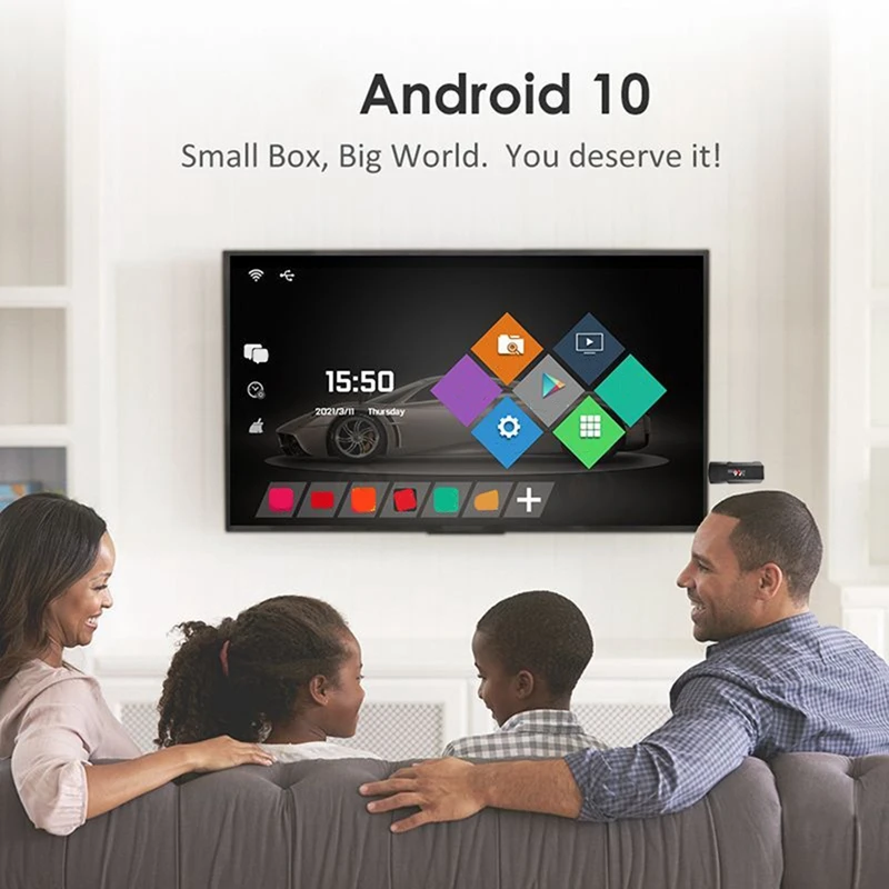 Новый мини-телевизор H313 4K сетевой плеер Android Smart TV Box ATV HD телеприставка Stick для Google