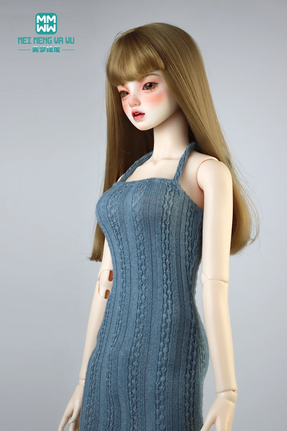 Одежда для куклы Модная вязаная юбка с лямкой на шее и разрезом свитер пальто