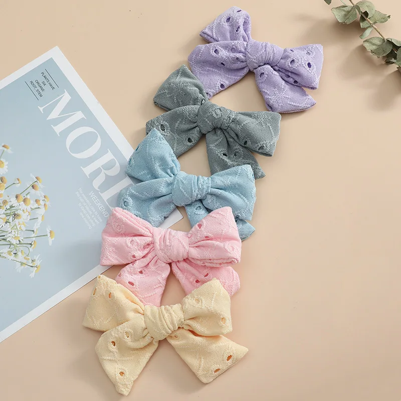 

Lace Bow Baby Headband Solid Hair Bows With Clip For Sweet Girls Infant Hair Clips Headwear Knotbow Baby Hair Accessories
