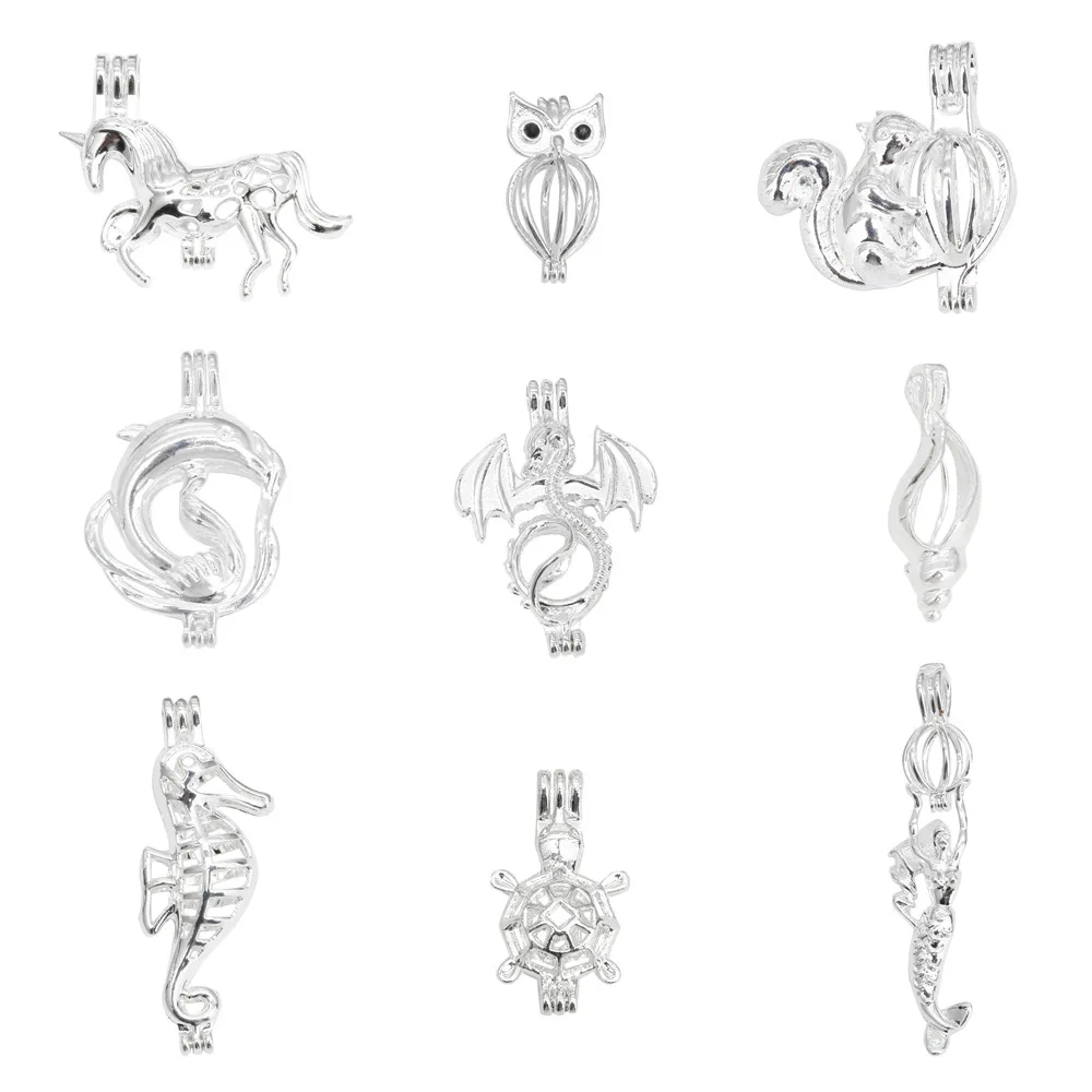 10 шт. разнообразные жемчужные подвески-клетки амулеты животные капли воды сердце