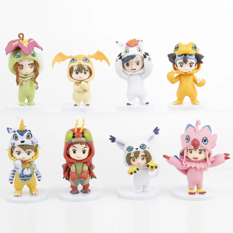 Фото Аниме Digimon Adventure Фигурка Игрушки Kawaii Цифровой Монстр Агумон Фигурка Милый Габумон ПВХ Модель Настольный Орнамент Подарок На День Рождения №1