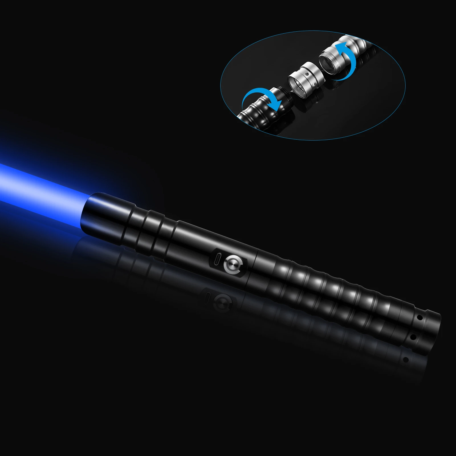 

Алюминиевая металлическая рукоятка, искусственный меч, 15 цветов, RGB, искусственный меч с 12 звуками, Двойной Искусственный меч для детей и взр...