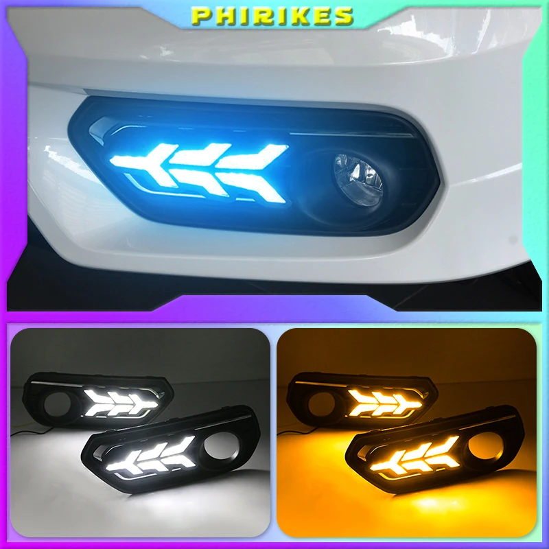 

1 Set For Honda AVANCIER 2017-2019 DRL Daytime Running Lights Daylight 12V ABS Fog Lamp Cover With Turn Yellow Signal Light