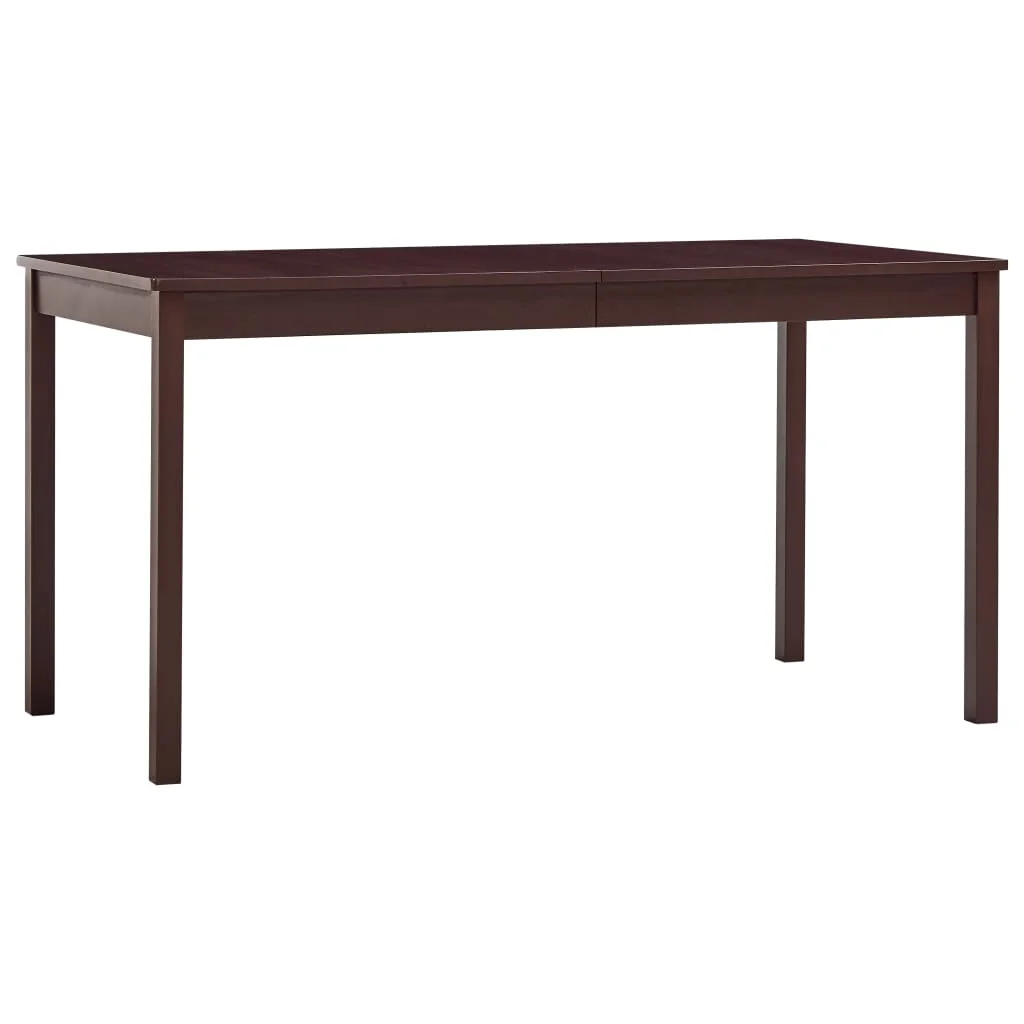 

Dining Table, Solid Pinewood Kitchen Table , Kitchen Furniture Dark Brown 140x70x73 cm