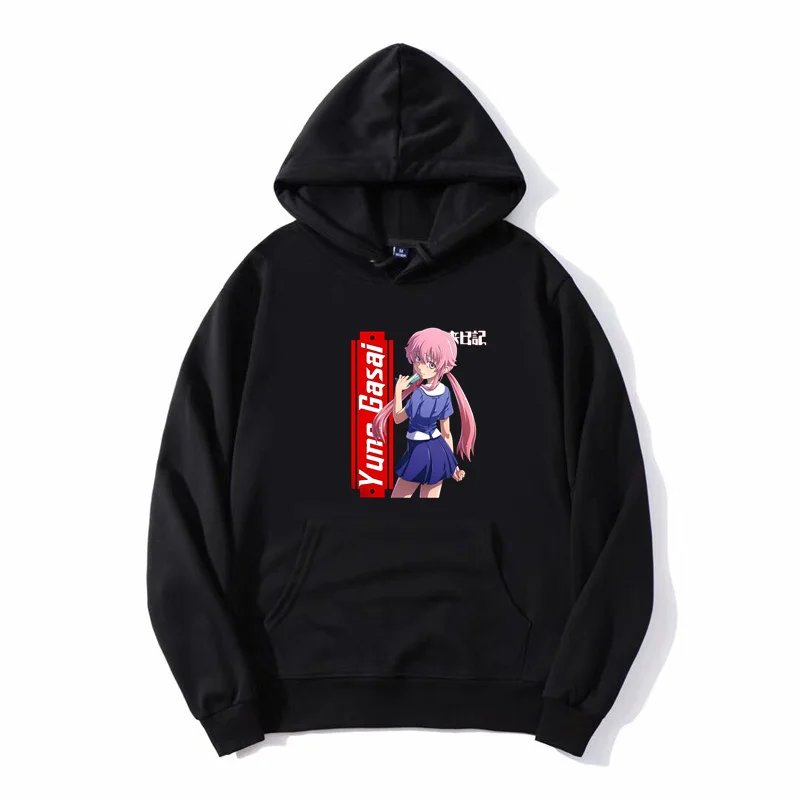 

Sanguinari Side Yuno Gasai Hoodie Future Diary Mirai Nikki Anime Men Unisex Fleece Oversized Hoodies Sweatshirt Hoody Streetwear
