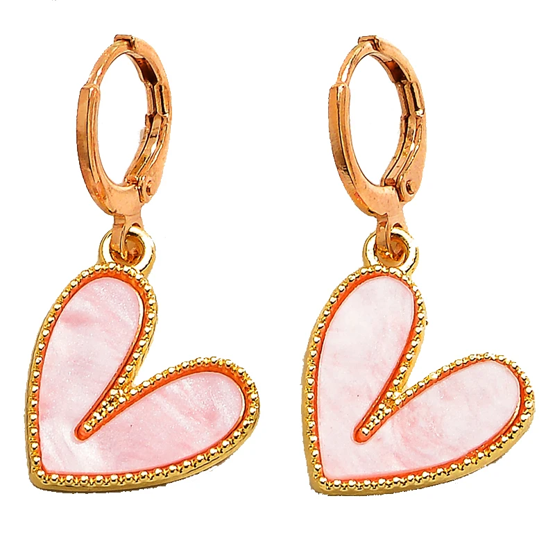 Женские серьги-кольца с эмалью 2 пары