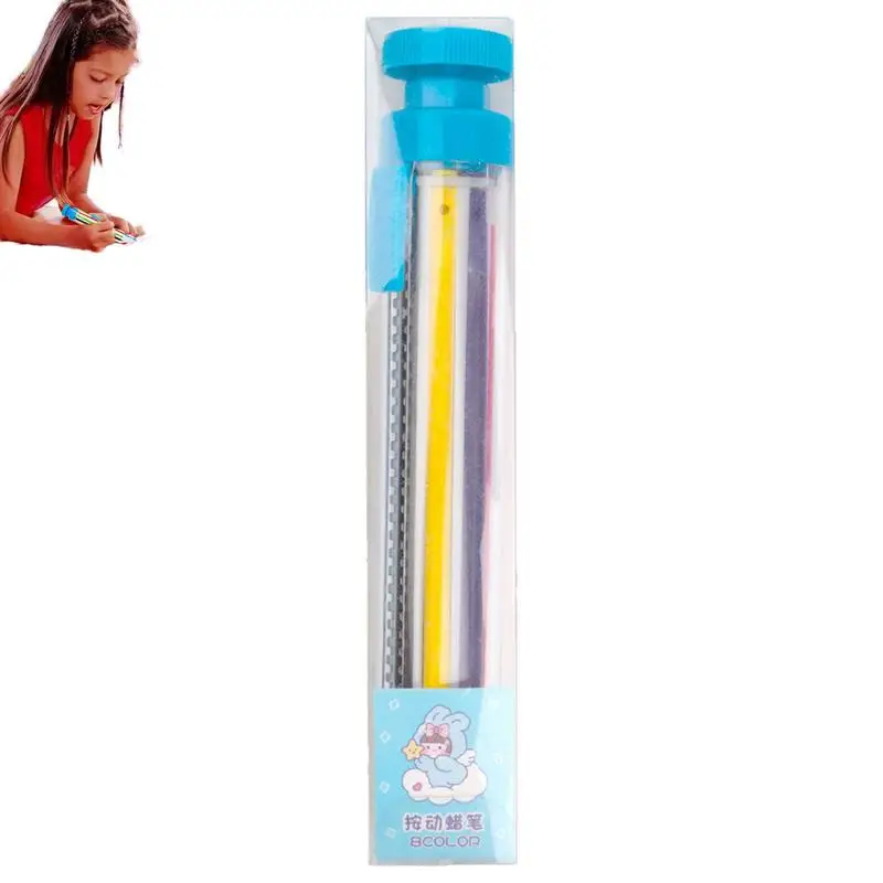 

Разноцветные карандаши 8 в 1, выдвижные цветные карандаши, прозрачные карандаши, масляные пастельные цветные карандаши, 8 цветов, художественные граффити