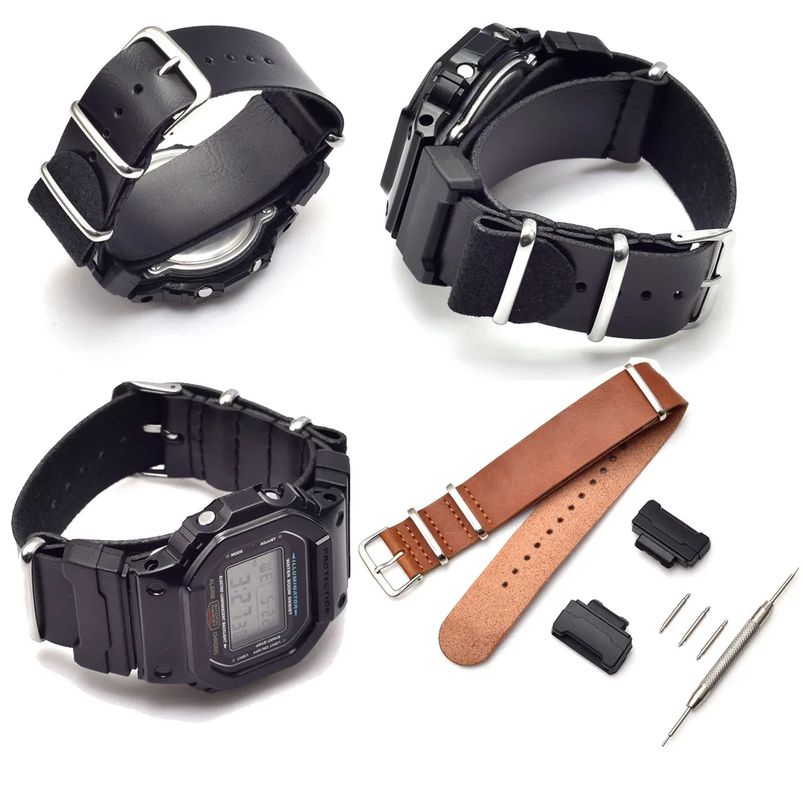 Ремешок для часов Casio GShock GA-110 300 Watch Strap из искусственной кожи PU Leather Band Gshock GD120 G8900 DW9052 GW6900 5600 Bracelet on.