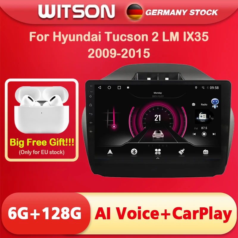 

DE В наличии! Автомобильный DVD-плеер Android 12 для HYUNDAI TUCSON/ix35-2009-2013, видео с сенсорным экраном 2din, беспроводной модем CarPlay 4G