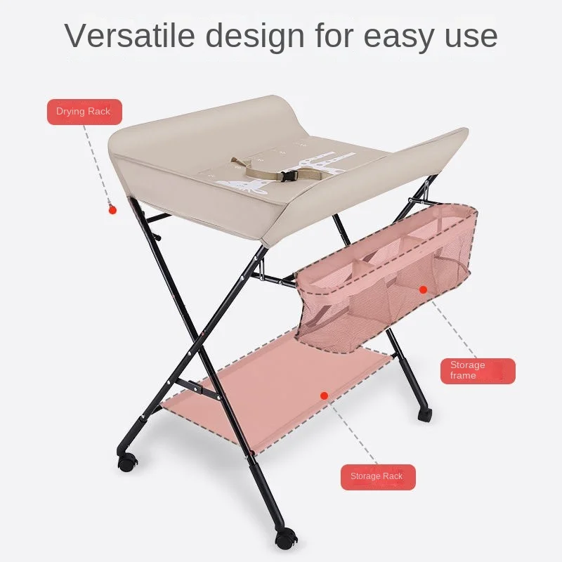 Стол для ухода за младенцем Многофункциональный складной стол ванны смены