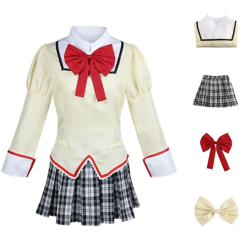 Аниме Волшебная девочка Puella Magi Madoka Magica Akemi Homura Kaname Tomoe Mami Косплей Костюм Парик