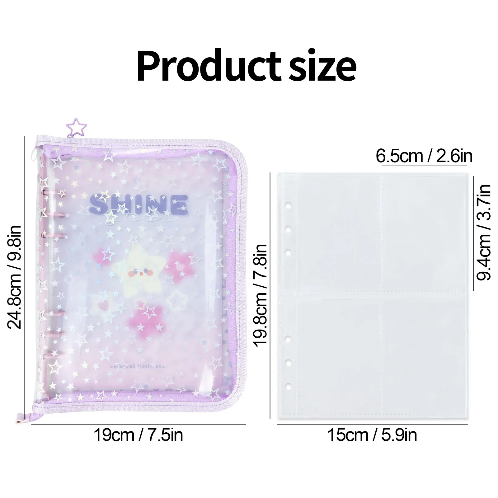 A5 симпатичный кожаный чехол с рисунком звезды для ноутбука отделения монет и