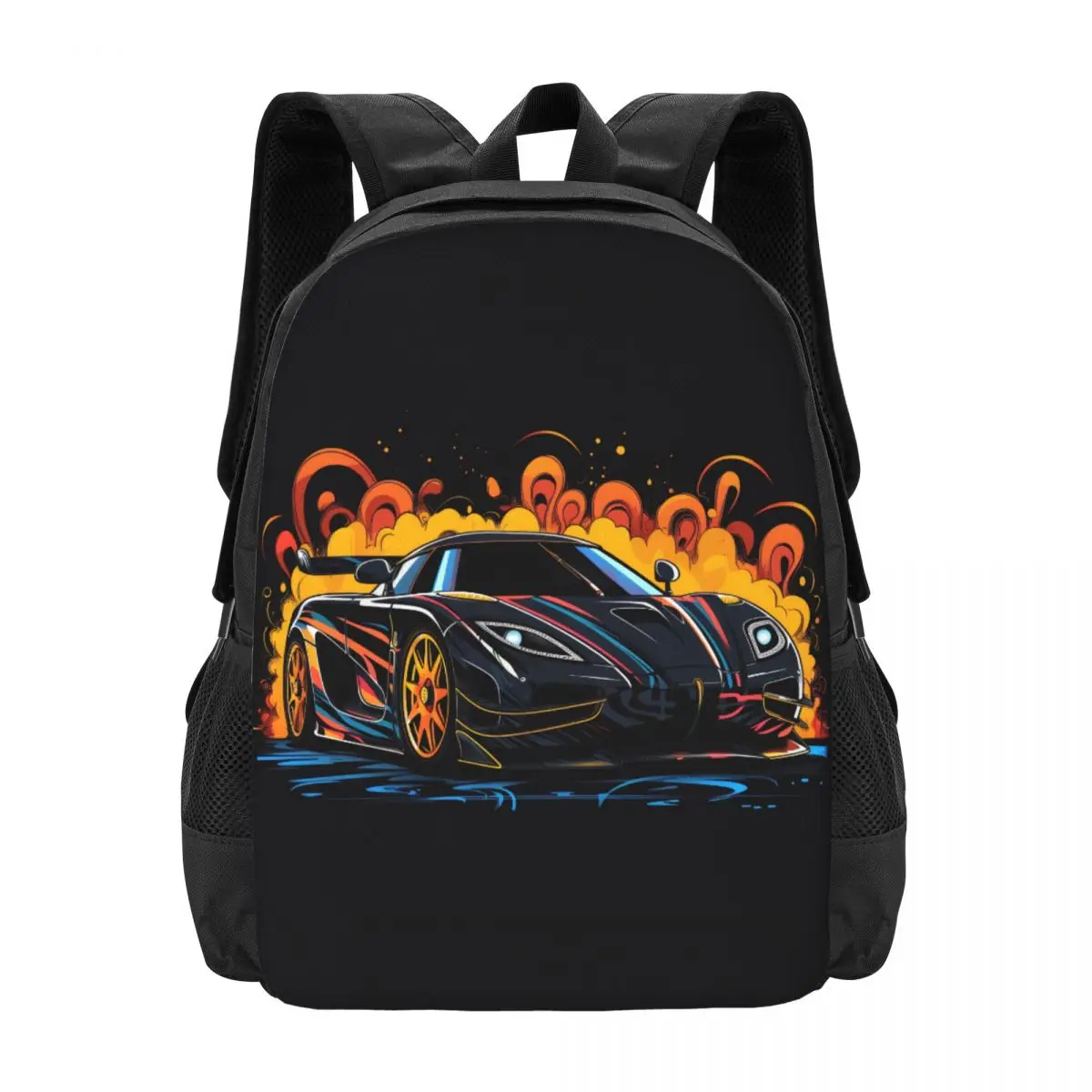 

Ultimate Sports Car Backpack Graffiti Cartoon Hiking Backpacks Boy Fun High School Bags Colorful Breathable Rucksack