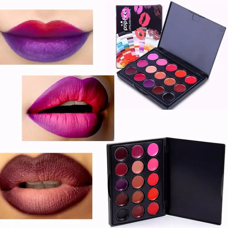 

Hot Sale 15 Colors/Set Women Moisturizing Long Lasting Lip Gloss Palette Girls Nude Cosmetic Makeup Lip Tools Lipstick Female