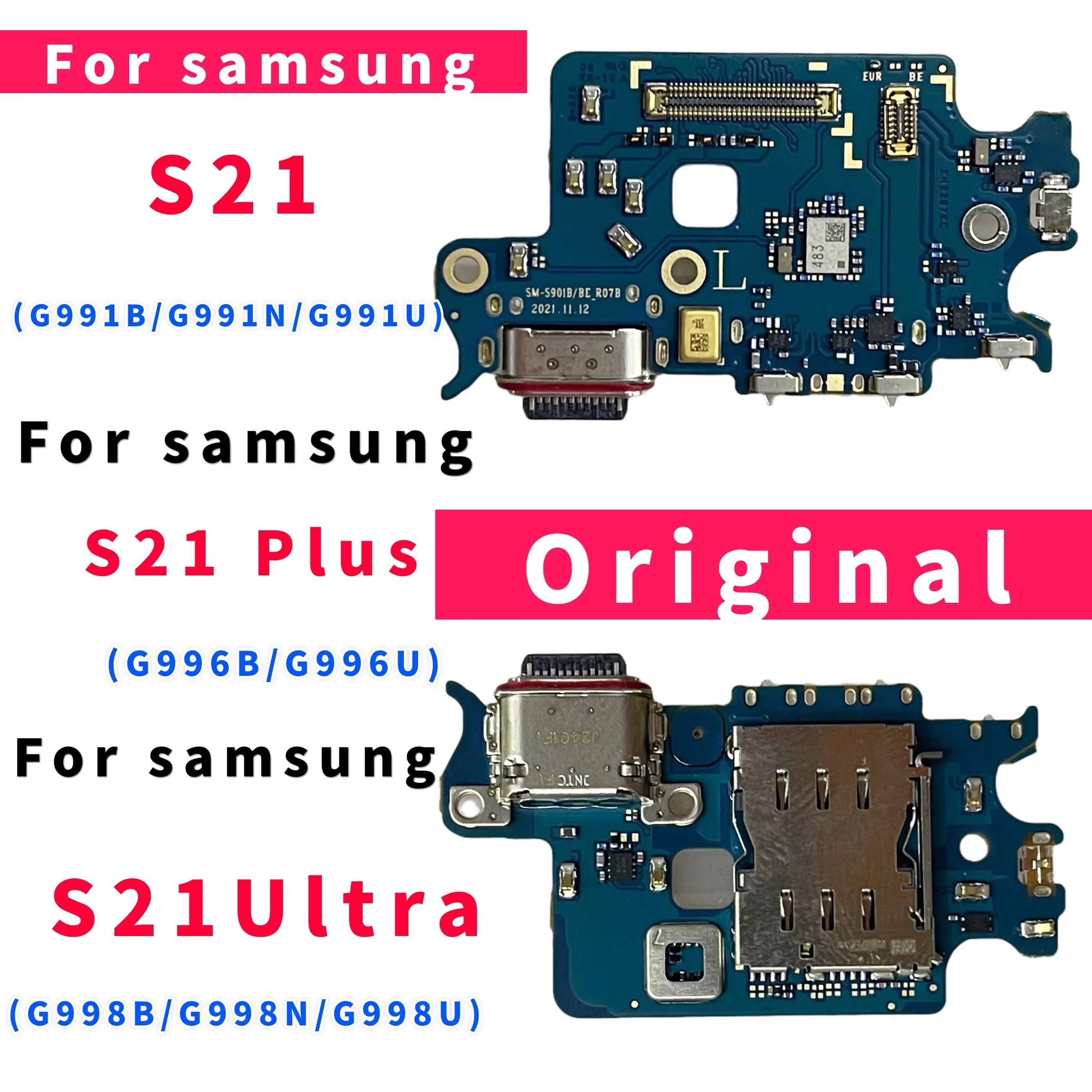 

Оригинальный Новый USB-разъем для зарядки для Samsung S21 S21 Plus S21, гибкий кабель с микрофоном, запасные части