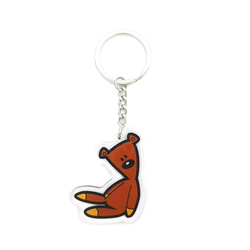 Mr. Bean Acrylic key pendant cute cartoon animal girl key chain bag decorative pendant small key chain  images - 6
