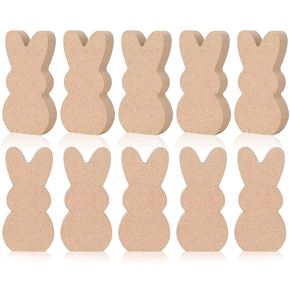 

10pcs Unfinished Easter DIY Easter Wooden Bunny Cutouts Blank Bunny Wood Signs Unfinished Bunny Table Signs Easter Table Signs