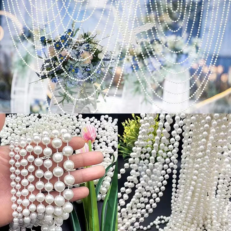 

Artificial Pearl Bead Curtain, Wedding Props, Room Closet Partition, Wedding Decoration, Holiday Party, Bedroom, Hotel Hall, 18m