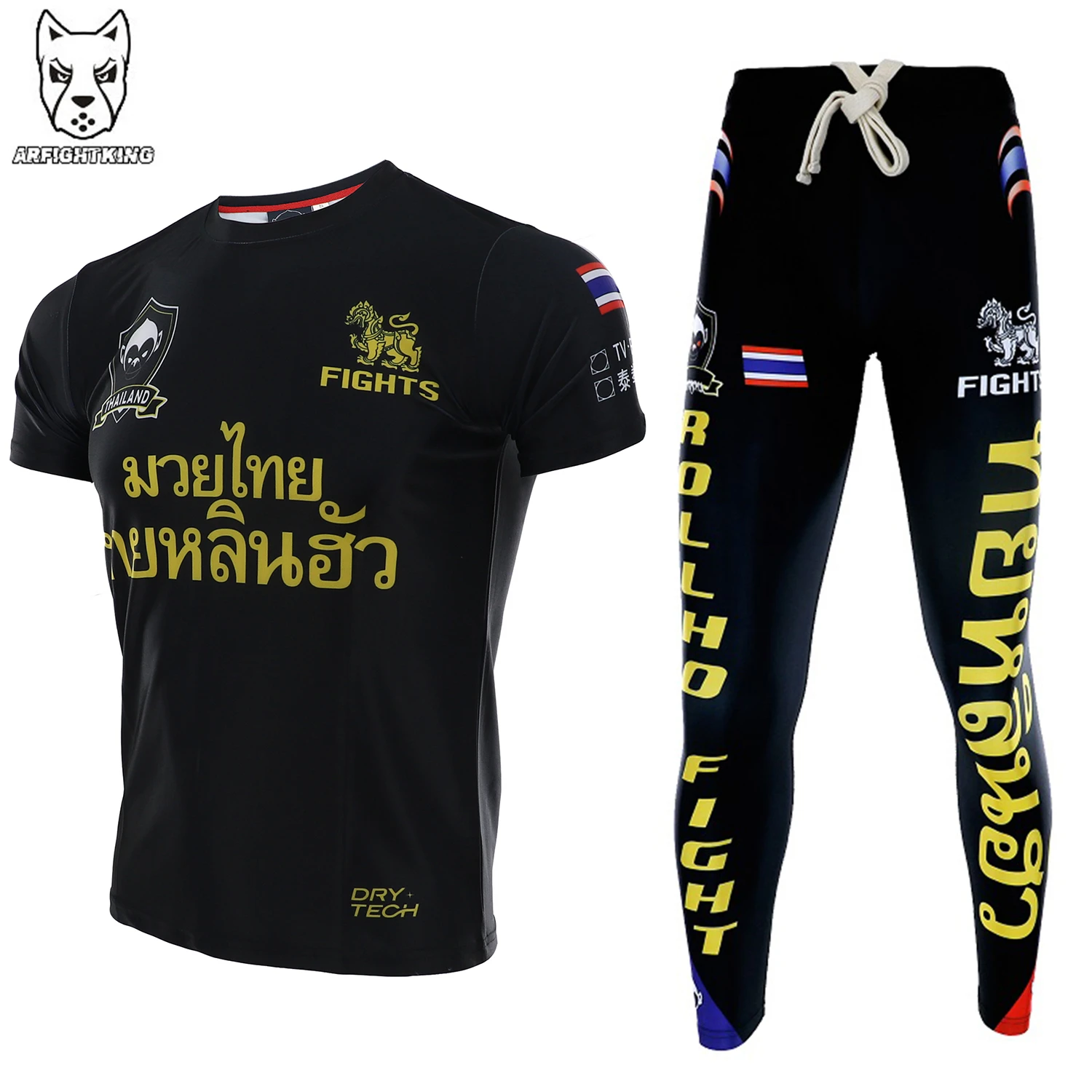 

Дешевые футболки и штаны для MMA BJJ Rashguard с принтом, дышащие футболки для фитнеса и бокса, мужской спортивный костюм для Муай Тай, ММА, кикбоксинга