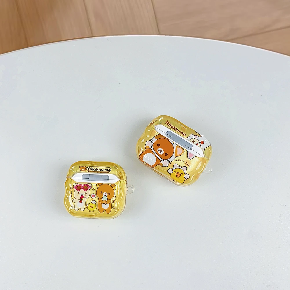 Фото Чехол для наушников Moe T-TeddyBear R-Rilakkuma для Airpods Pro 2 3, защитный чехол для беспроводной Bluetooth-гарнитуры Airpods 4 2 3 1 №2