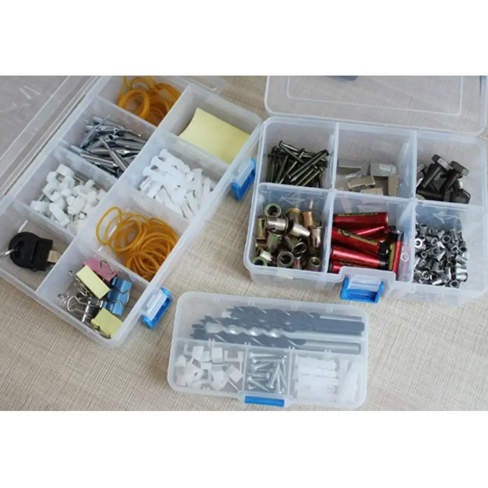Clear Visible Plastic Storage Box Tools Box Makeup Tools Fishing Tackle Accessory Box Organizer Screws Hardware Organizer Box images - 6