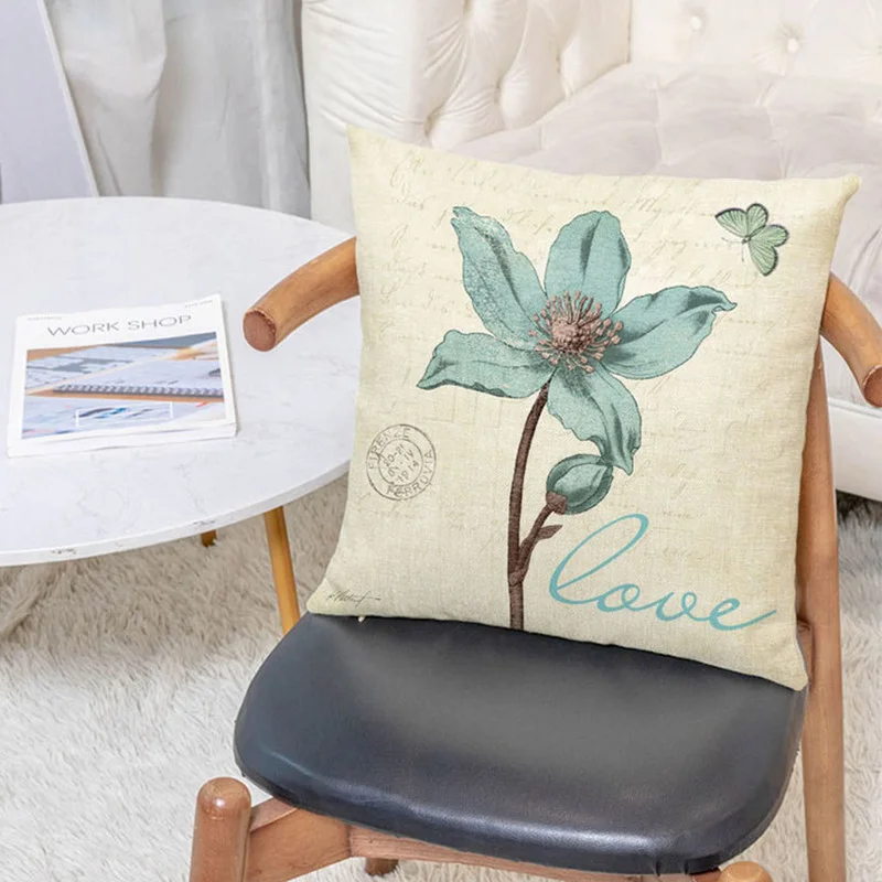 

Pillow Covers 18 x 18 Inch Set of 4, Flowers Pillow Cushion Cases Modern Decorative Square Pillowcases for Sofa Couch Bedroom