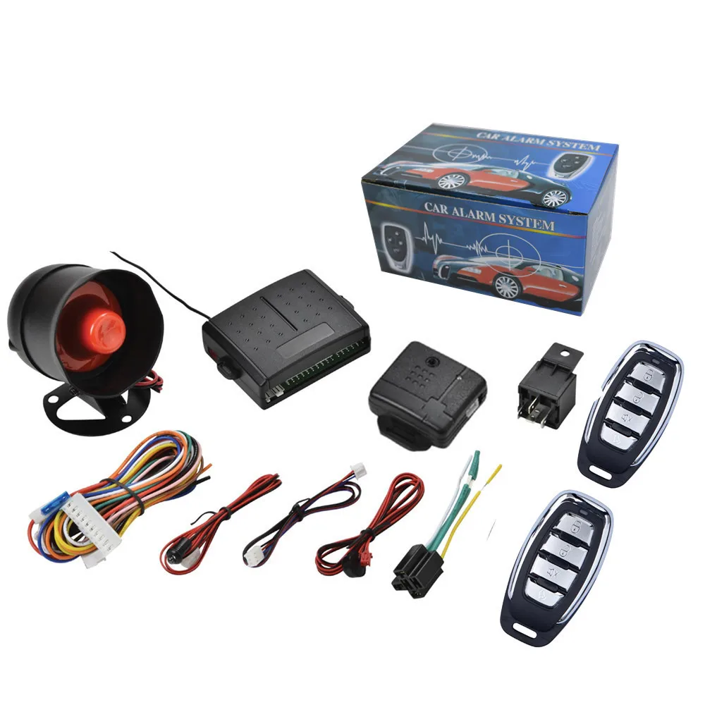 

2Sets Car Alarm Vehicle System Protection Security System Keyless Entry Siren + 2 Remote Burglar Alarm With Emergency Switch