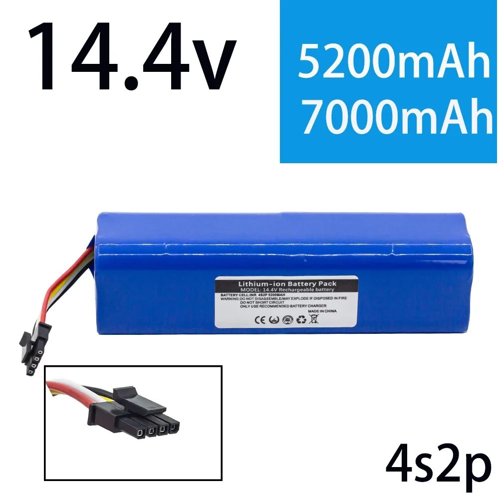 Литий-ионный аккумулятор 14 8 В 5200 мАч/7000 мАч 18650 для робота-пылесоса Xiaomi Mijia 2-й roborock