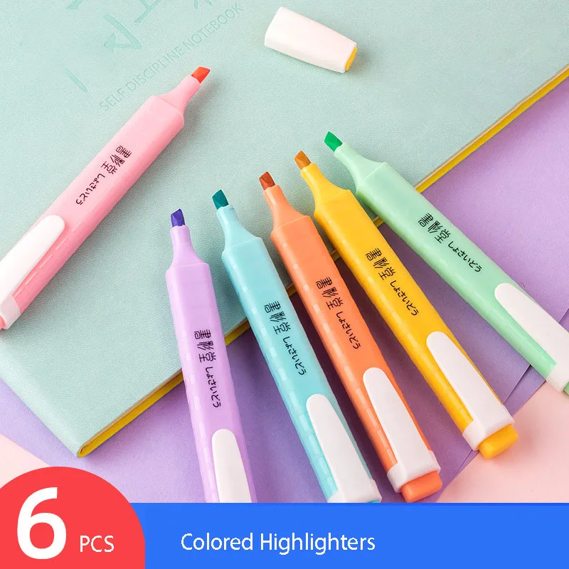 

6Pcs/Set Japan Zebra Mild Liner Double Headed Fluorescent Pen Creative Highlighters Marker Pen School Supplies Kawaii