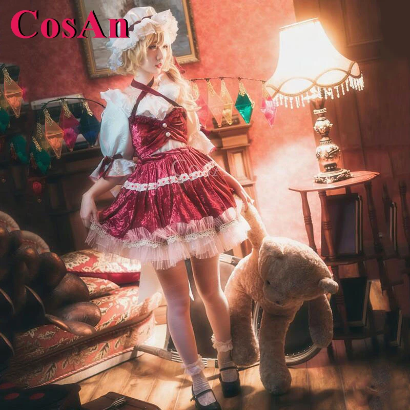 Фото CosAn Game Touhou Project Flandre Scarlet костюмы для косплея модное милое изящное торжественное платье Хэллоуин вечерние одежда для ролевых игр №1