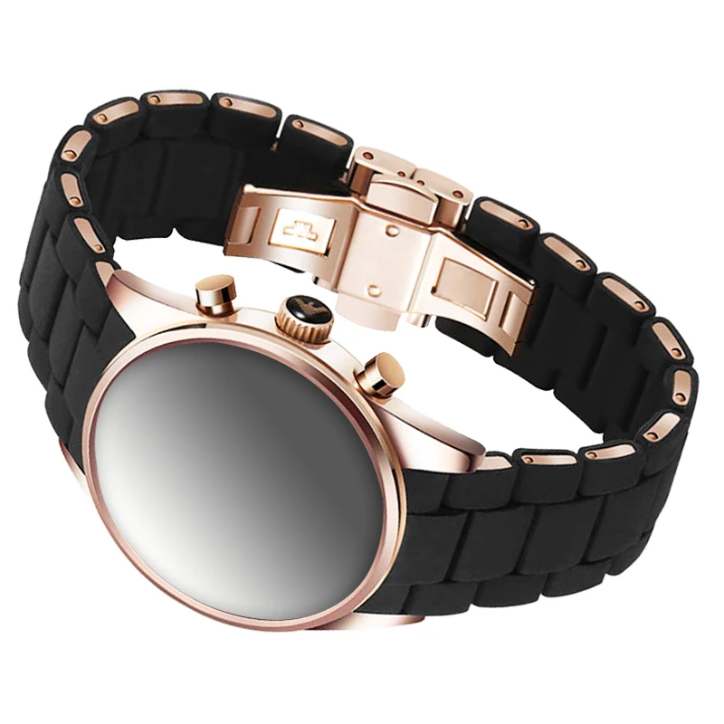 Replace Silicone Strap SWith AR5889 5890 5920 5919 Men's And Women's 20mm23mm Glue-Covered Steel Watch Band