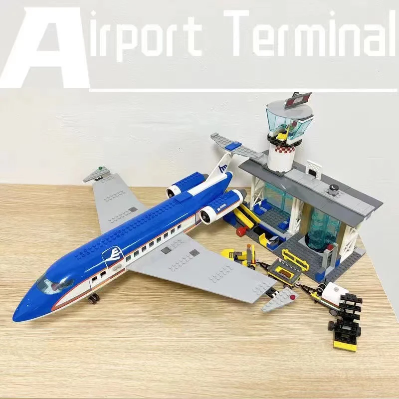 

City Plane International Airport Airbus Building Blocks Cargo Airliner Medical Rescue Aircraft Model Bricks Set Toys For Kid