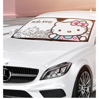 sanrio hellokitty car sunshade takara tomy cartoon car sunscreen heat shield front windshield cover shading kawaii girl gift