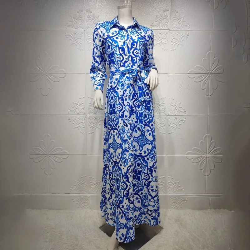 Floral Abaya Turkish Kimono 2022 Dubai Women Long Sleeve Shirt Dresses Muslim Fashion Evening Gowns Turkish Ladies Boho Dress