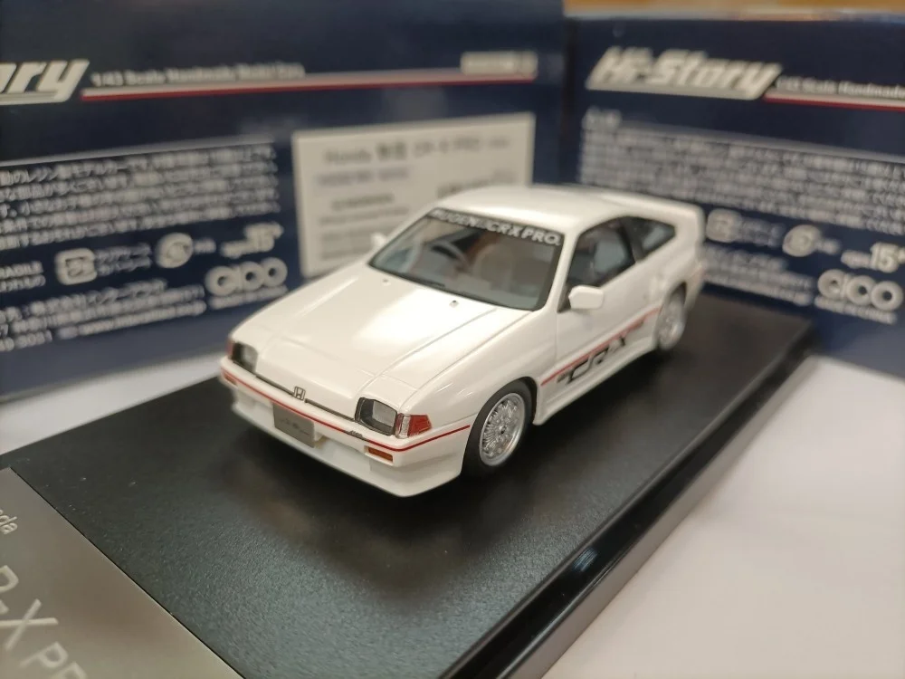 

1/43 Resin Simulation Car Model Hi Story Mugen Honda CR-X Pro 1984 White Coupe High End Collection Ornament Gift