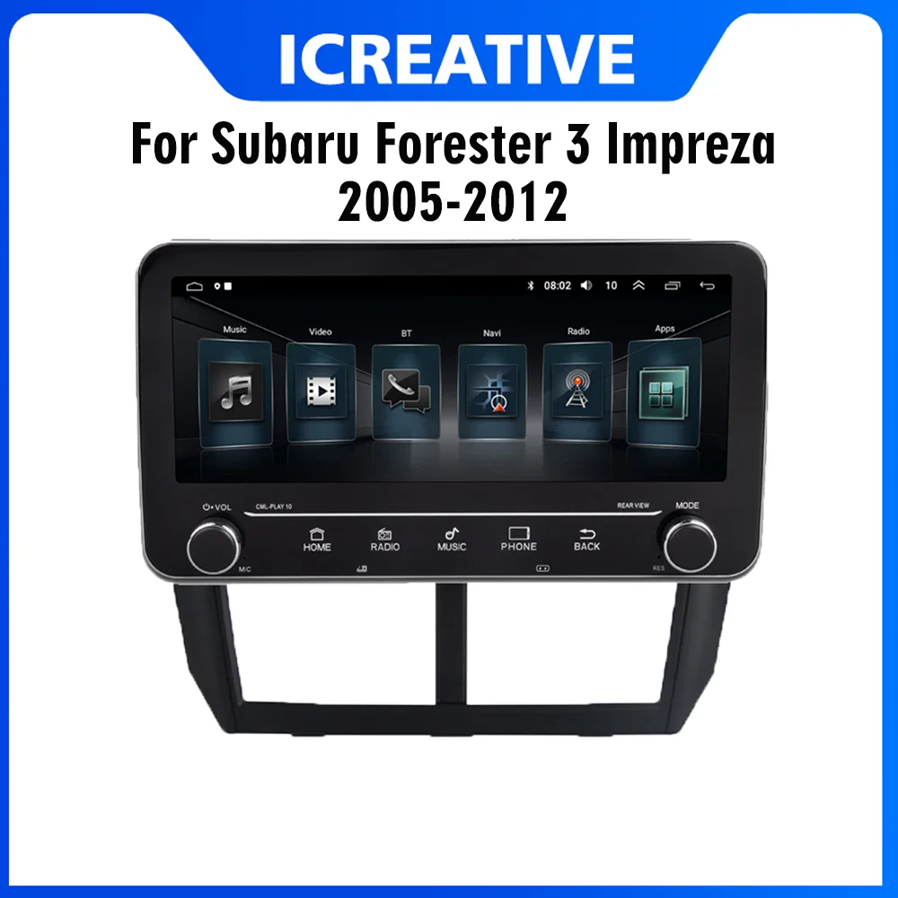 2 Din 10.25 Android Car Multimedia Video Player Audio For Subaru Forester 3 Impreza 2007-2013 FM BT GPS Navigation Head Unit