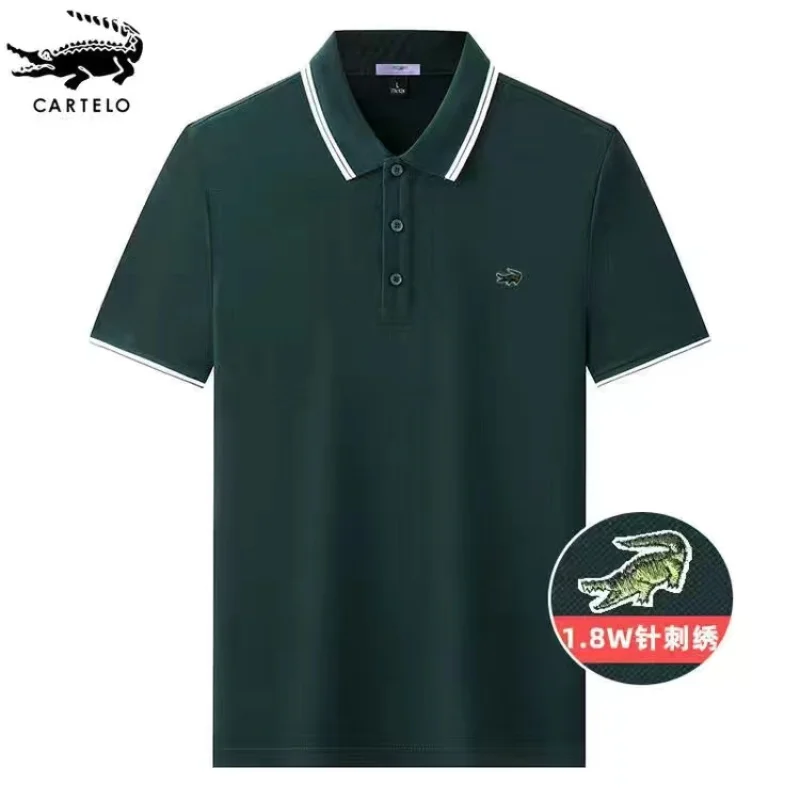 

Summer Refreshing and Breathable Men's Brand Polo Neck Knitwear Cotton Embroidery Short Sleeve Casual Business Fashion Slim