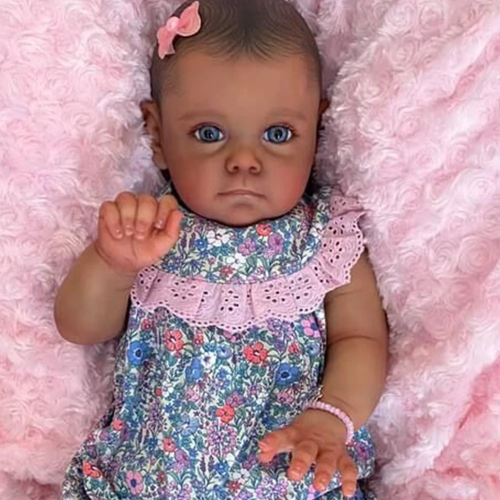 

Кукла-младенец 60 см, игрушки для девочек, Мэгги Реборн, малыш, черная кожа, 3D живопись, волосы, высокое качество, коллекционное искусство, Детские Подарочные игрушки