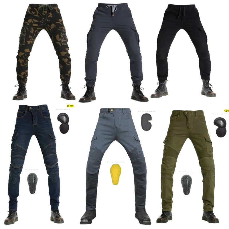 

Motorcycle riding breathable mesh pants wear-resistant and anti-fall gray jeans with protection equipment