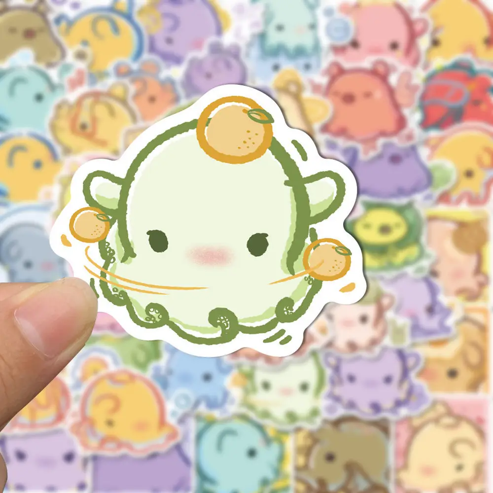 

50Pcs Cute Octopus Sticker Fridge Phone Tablet Cup Computer Box Notebook Ipad Kawaii Stationery Stickers Stationery Personalized