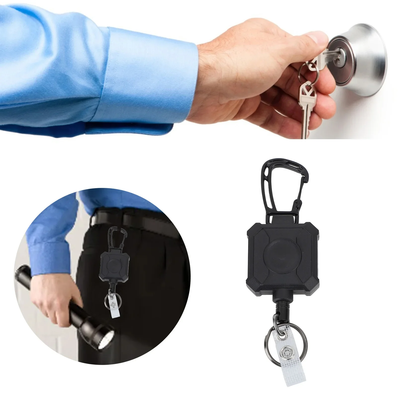 Магнитный выдвижной брелок из нержавеющей стали с пряжкой для ремня