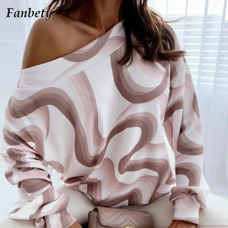 

Блузка женская с косым воротником, Элегантный Модный пуловер с длинным рукавом, повседневный Топ, уличная одежда, осень