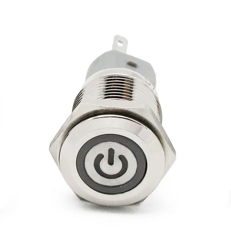 16 мм, новый водонепроницаемый металлический кнопочный переключатель, женская черная модель, автомобильный двигатель, компьютер, выключатель питания 3-380 В