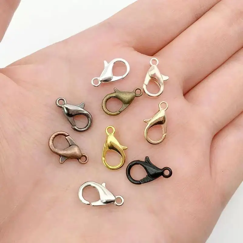 

100Pcs Brons Rhodium Goud Zilver Plated Sieraden Bevindingen, karabijn Haken Voor Ketting &amp Armband Ketting Diy