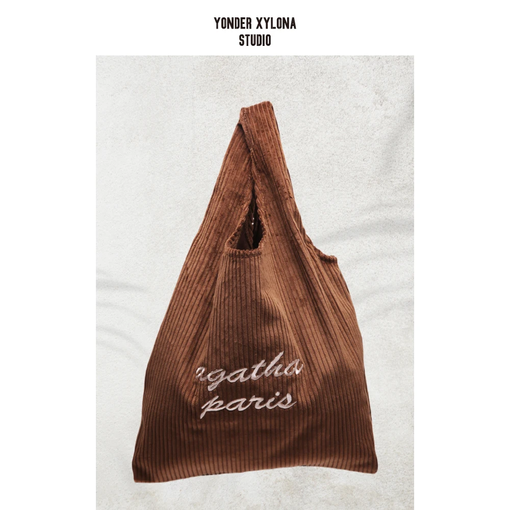 Новинка 2024 Вельветовая Сумка-тоут повседневная сумка для спортзала бэнто милая