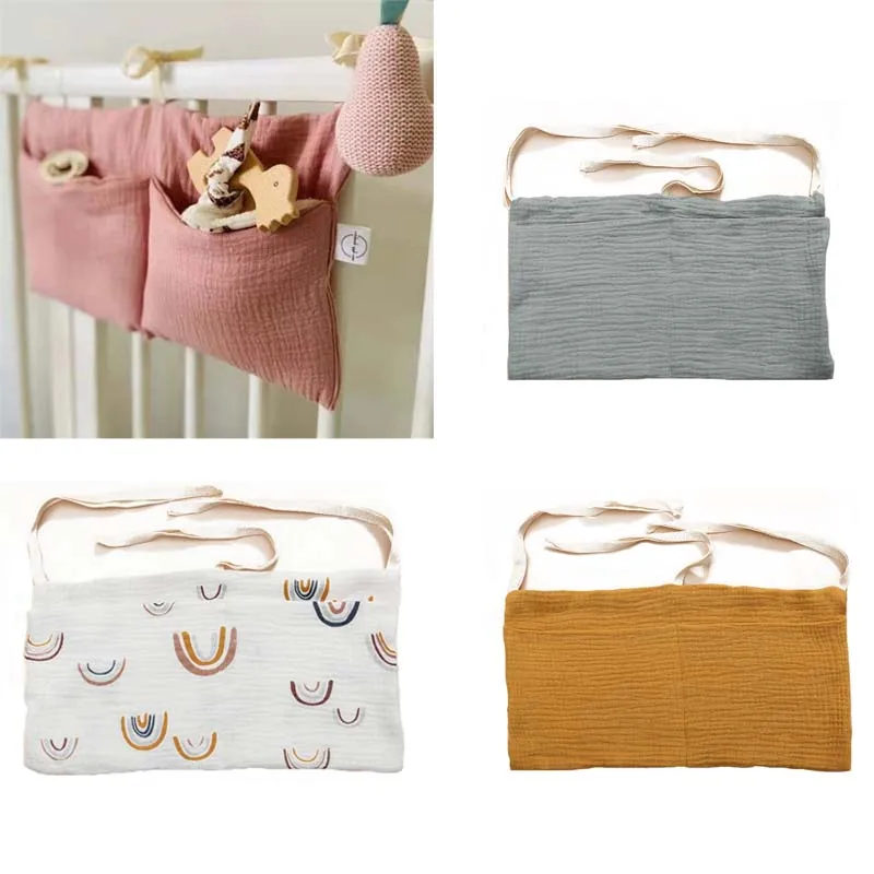 

Baby Bedside Storage Bag Baby Crib Organizer Hanging Bag for Baby Essentials Newborn Bed Hanging Diaper Toy Tissue Bed Holder