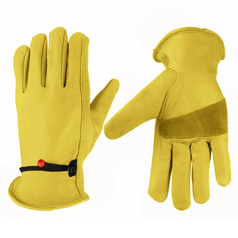 

1 Pair Cowhide Gloves Welding Heat Shield Welding Men's Soft Sensitive Gloves Finger Guards Labor Protection Gloves for Handling