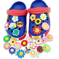24 styles beautiflu flowers sun cartoon diy shoe buckle removable slippers sneakers sandals decoration kids party x mas gifts