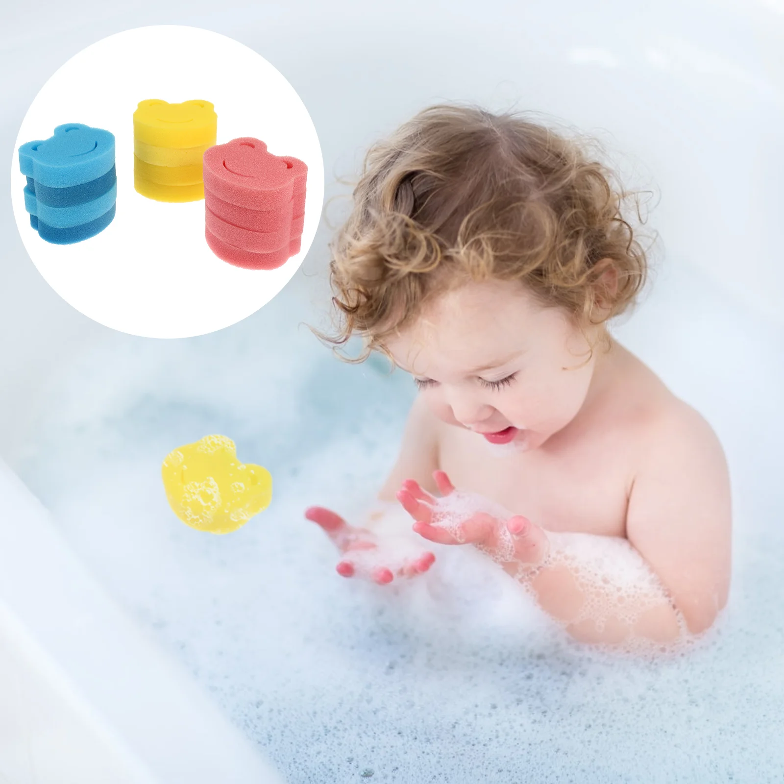 

12pcs Baby Bath Sponge Cartoon Shower Sponge Shower Scrubber Baby Bath Supplies
