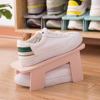 household storage shoe rack double layer shoe holder plastic integrated simple foldable economical simple shoe storage rack